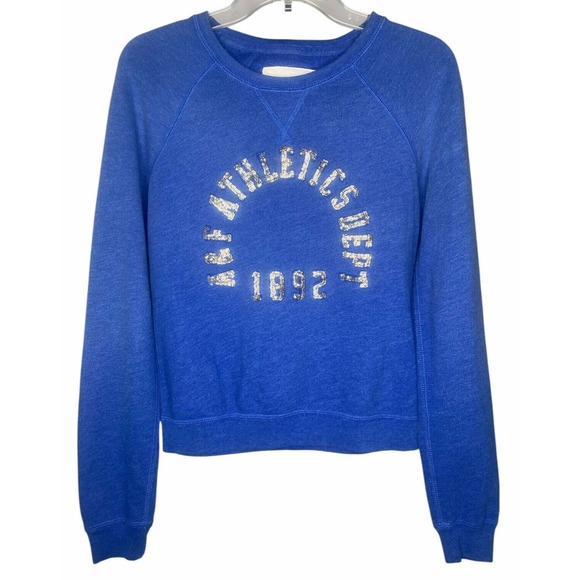 Abercrombie & Fitch Tops - Abercrombie & Fitch womens Sweatshirt Blue‎ Vintage 90s Y2k sequin size small